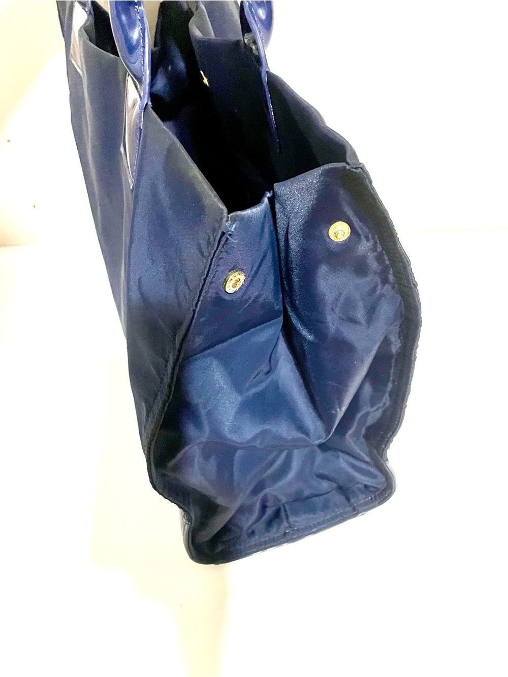 TORY BURCH Ella Classic Navy Blue Nylon Small Shoulder Tote Bag - Picture 8 of 9